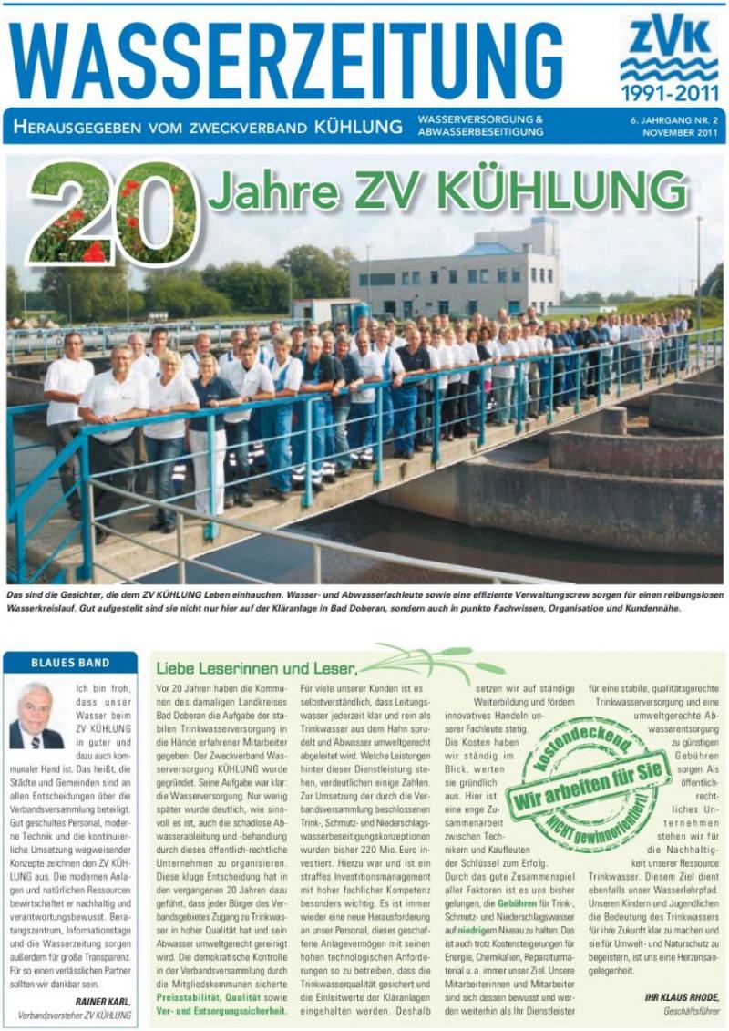 Cover Wasserzeitung 6. Jahrgang 1/2011