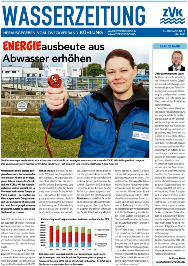 Cover Wasserzeitung 8. Jahrgang 1/2013