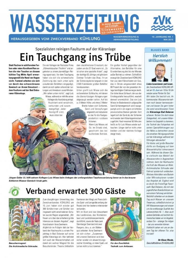 Cover Wasserzeitung 10. Jahrgang 1/2015