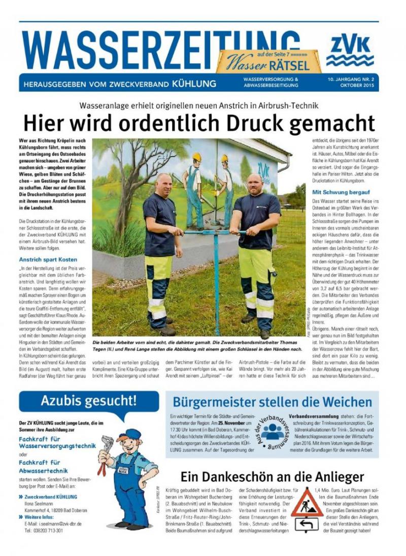 Cover Wasserzeitung 10. Jahrgang 2/2015